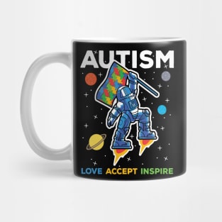 Autism Astronaut Love Accept Inspire Mug